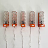 Lamp / wall lamp metal orange diamond globe 70s