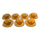7-cup and saucer set VERECO France in amber glass – 1970s