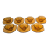 7-cup and saucer set VERECO France in amber glass – 1970s