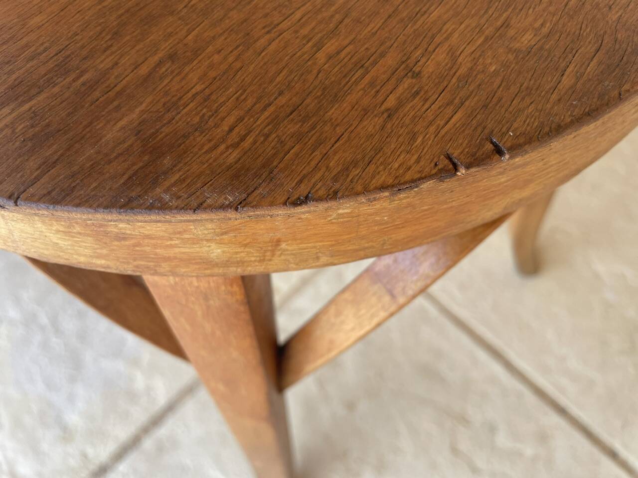 Vintage Curved Wood Stool, Baumann, Circa 1950s/1960s