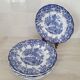 6 earthenware plates with floral and pastoral scene motifs