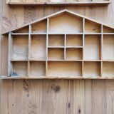 4 shelves wooden lockers in the shape of a house