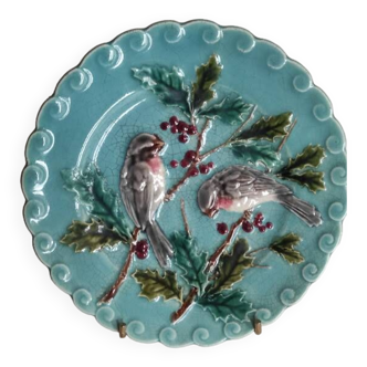 Sarreguemines Birds Barbotine Plate