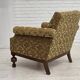 1960s, Danish armchair, furniture velour, carved oak wood.