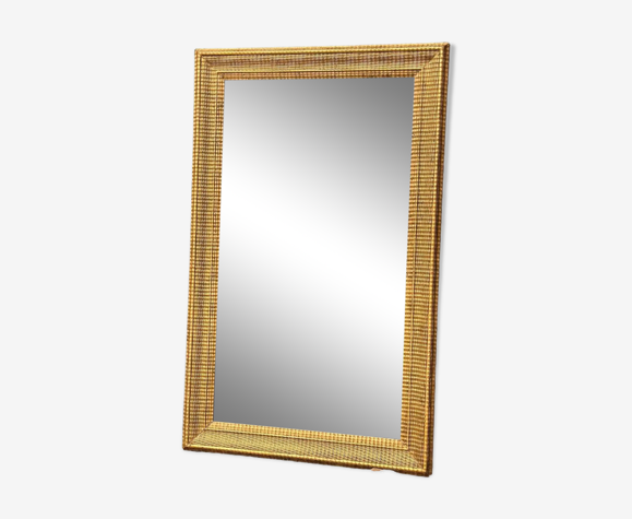 Miroir en bois stuqué et doré vers 1880 88x142cm