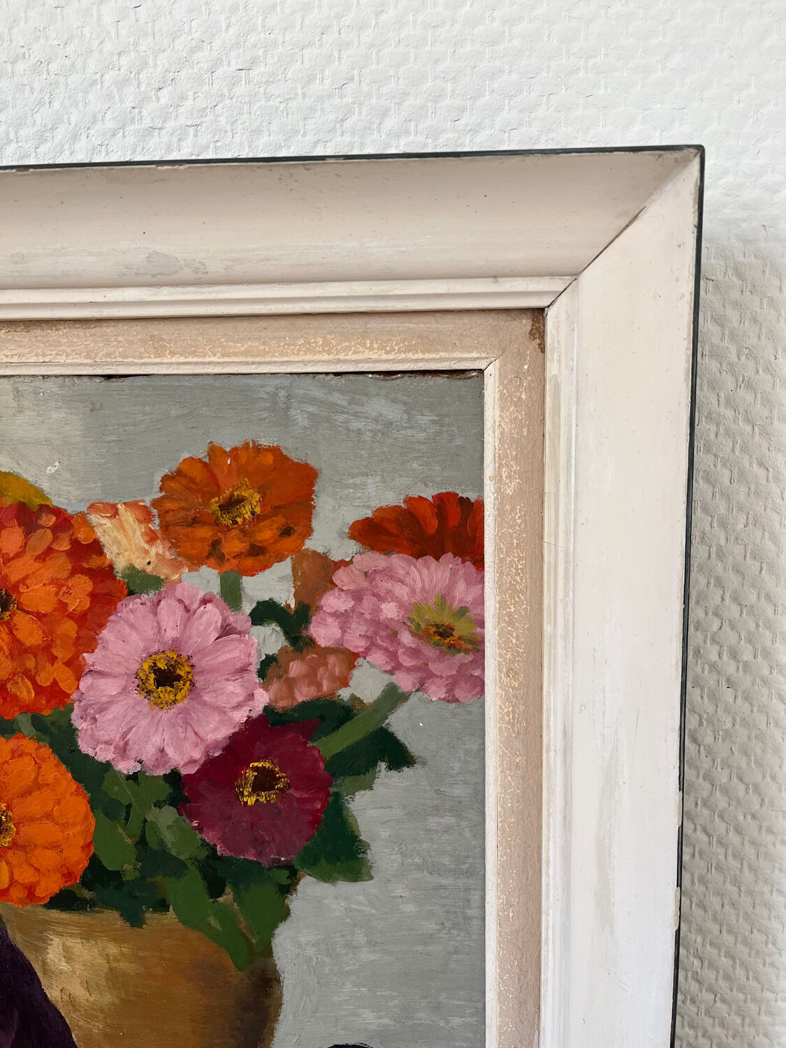 Oil on canvas flowers