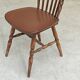 Baumann Tacoma bistro chair, wood and brown faux leather, 1960.