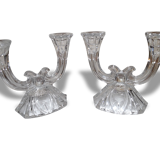 Glass, worked well walk candleholders
