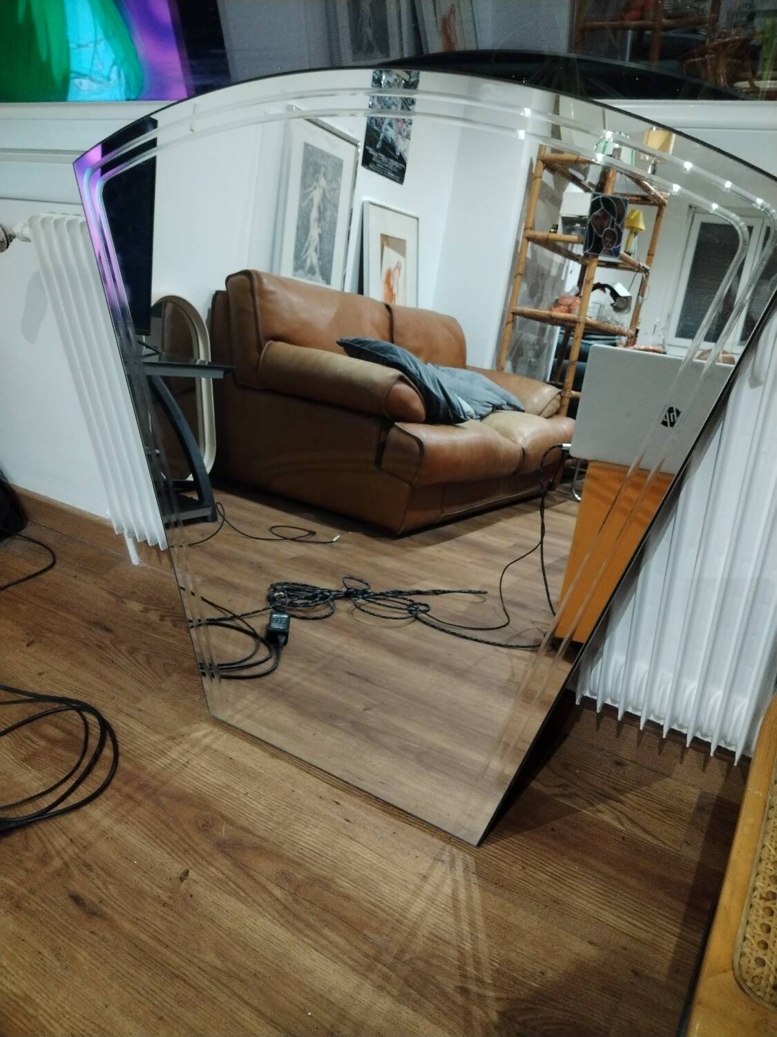 Beveled rearview mirror, 1980s