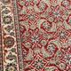 Long Persian rug in burgundy red wool with flowers, handmade 205x70