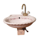 Small vintage sink paris porcelain les bains decorated with peach blossoms