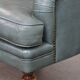 Fauteuil Chesterfield bleu en cuir de vachette de style anglais