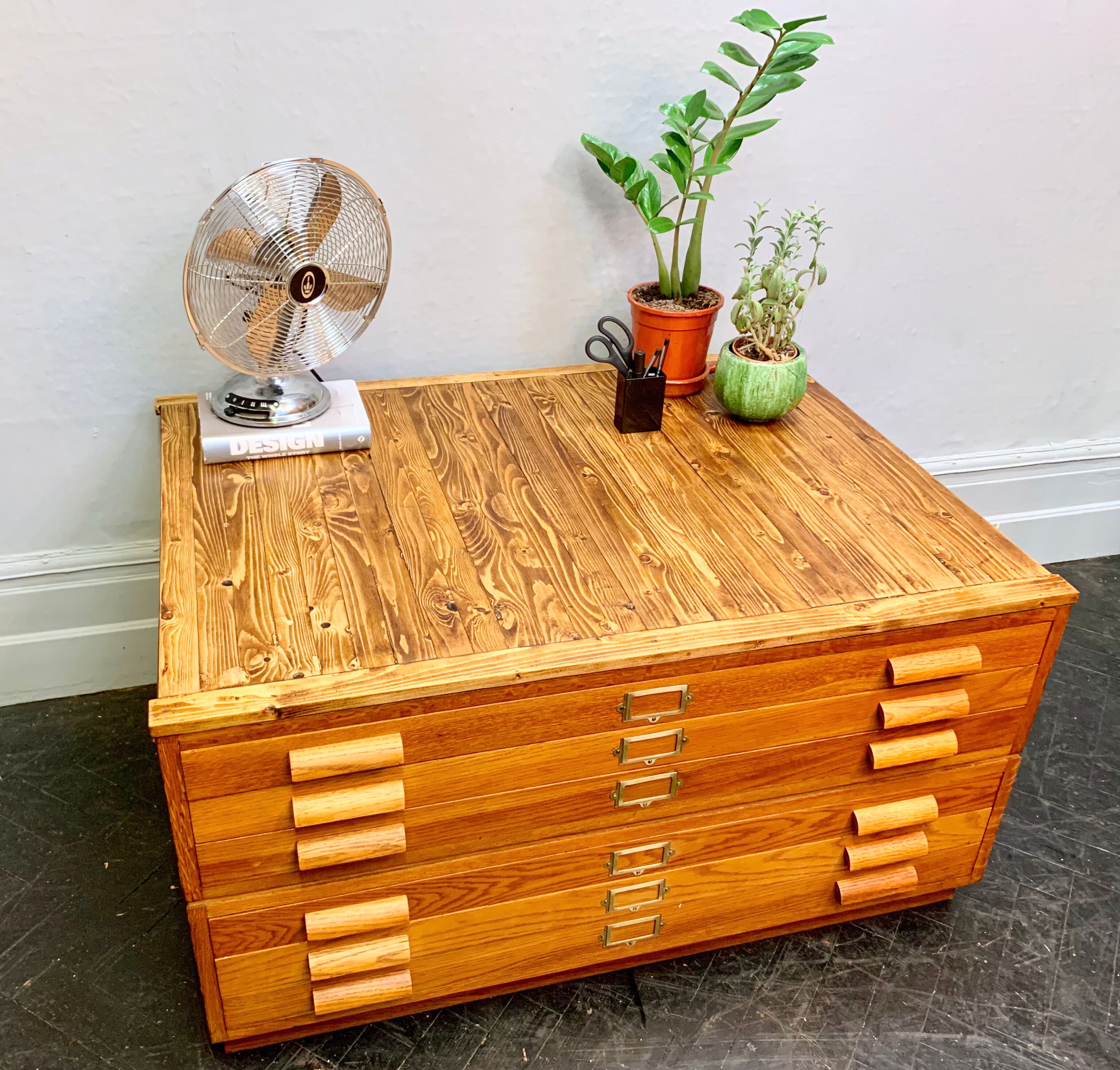Vintage plan chest of architect drawers