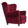 1960s, Danish relax armchair, original condition, red furniture velour.