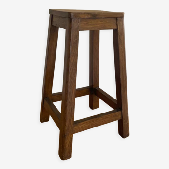Vintage oak workshop stool