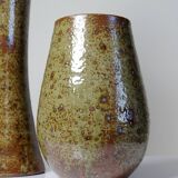 2 vases en grès pyrité, années 60