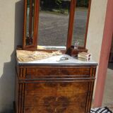 Ancien miroir triptyque en chêne
