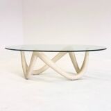 Oval coffee table with sculptural base by Armando Rosato