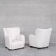 Pair of white boucle danish mid-century armchairs