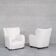 Pair of white boucle danish mid-century armchairs