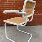 Cesca chair model with armrest in white