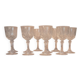 Set of 10 crystal liqueur glasses from Arques.