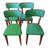 Set of 4 green Scandinavian chairs