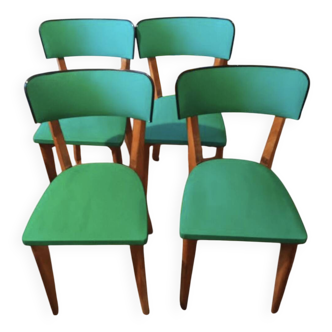 Lot de 4 chaises scandinaves vertes