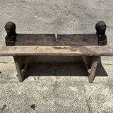 Pair of antique cast iron fireplace andirons, male and female couple