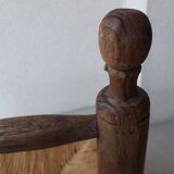 Children's wooden and straw chair