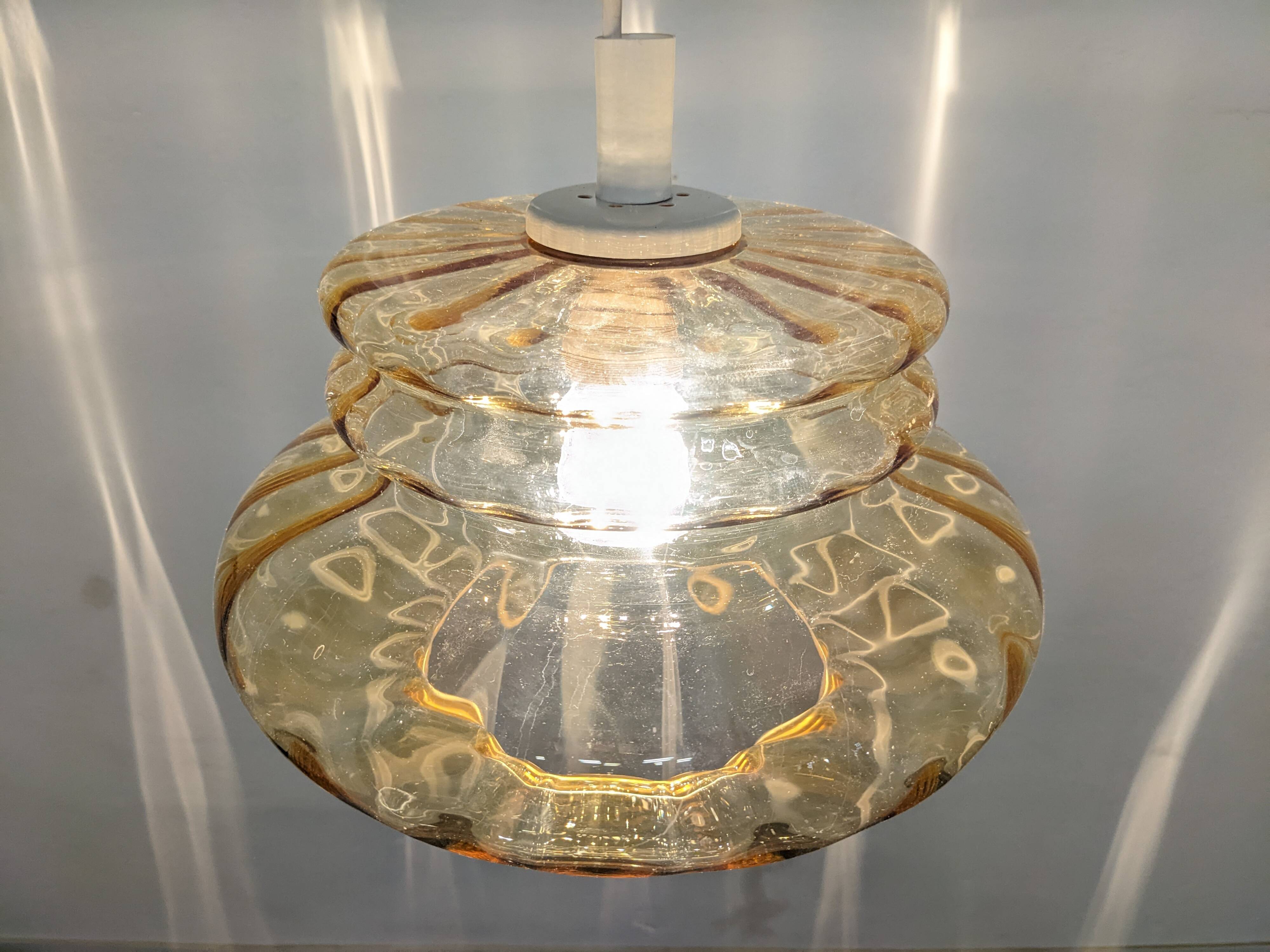 Amber crystal pendant lamp from the 60s/70s