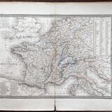 Old map of France - 1842