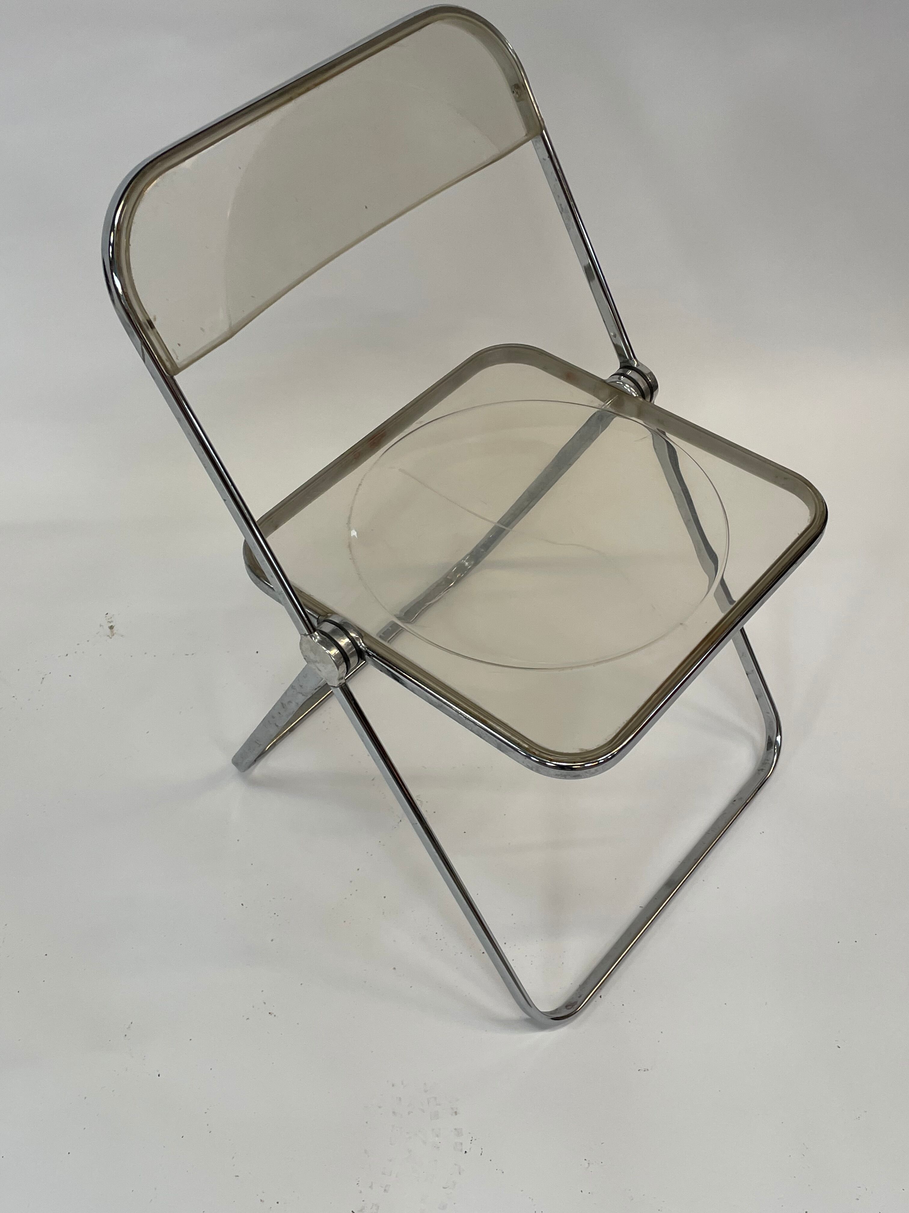 Giancarlo piretti plia lucite folding chairs for castelli