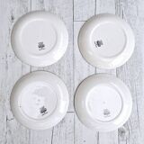 4 pink tie and dye soup plates Royal Tudor potteries Staffordshire England