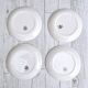 4 pink tie and dye soup plates Royal Tudor potteries Staffordshire England