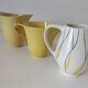 Set of three Salins Clair de Lune Panama vintage jugs.