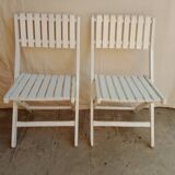 Vintage garden furniture R Gleizes in white painted wood