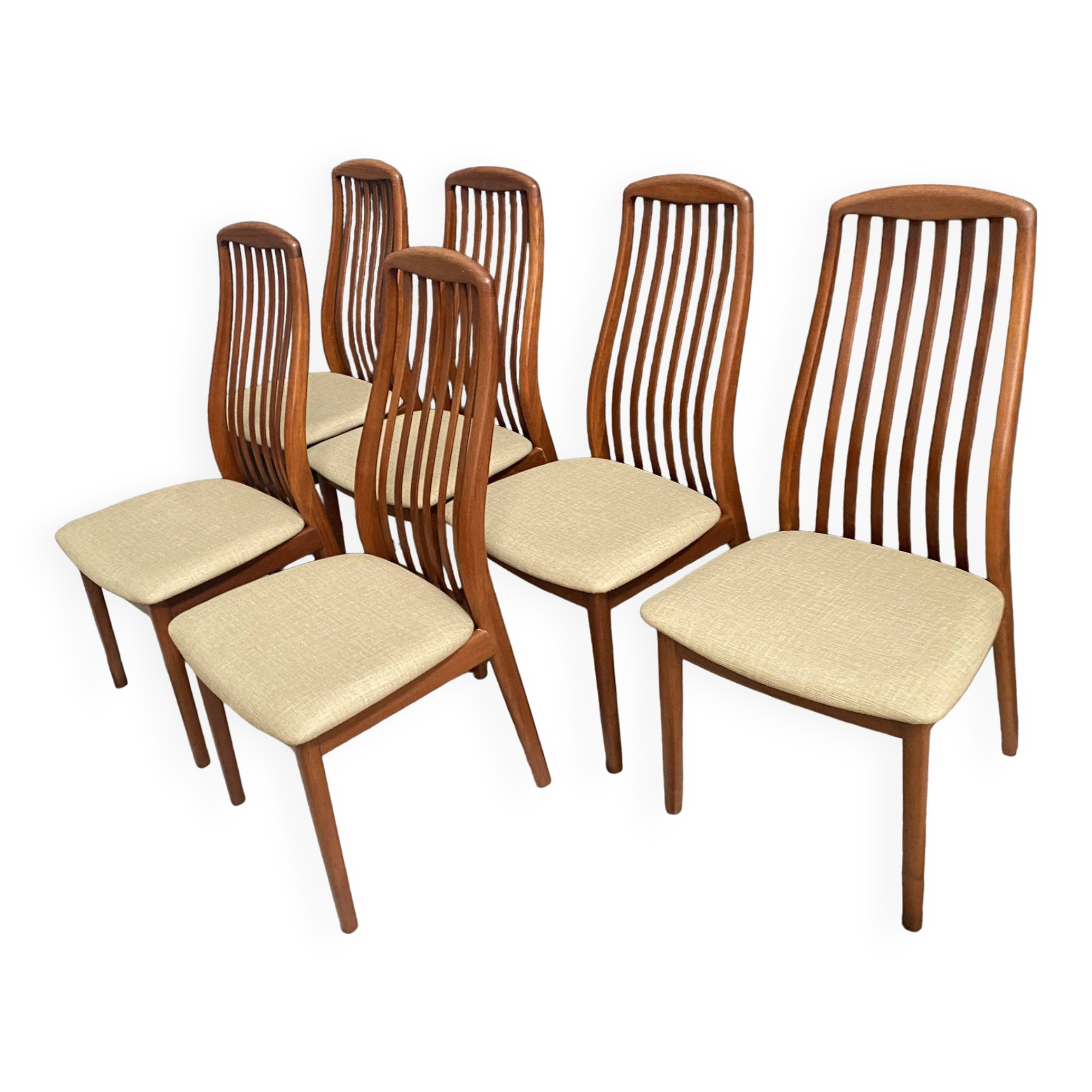 set of 4 Teak Kai Kristiansen chairs  for  Schou Andersen 1960s Denmark