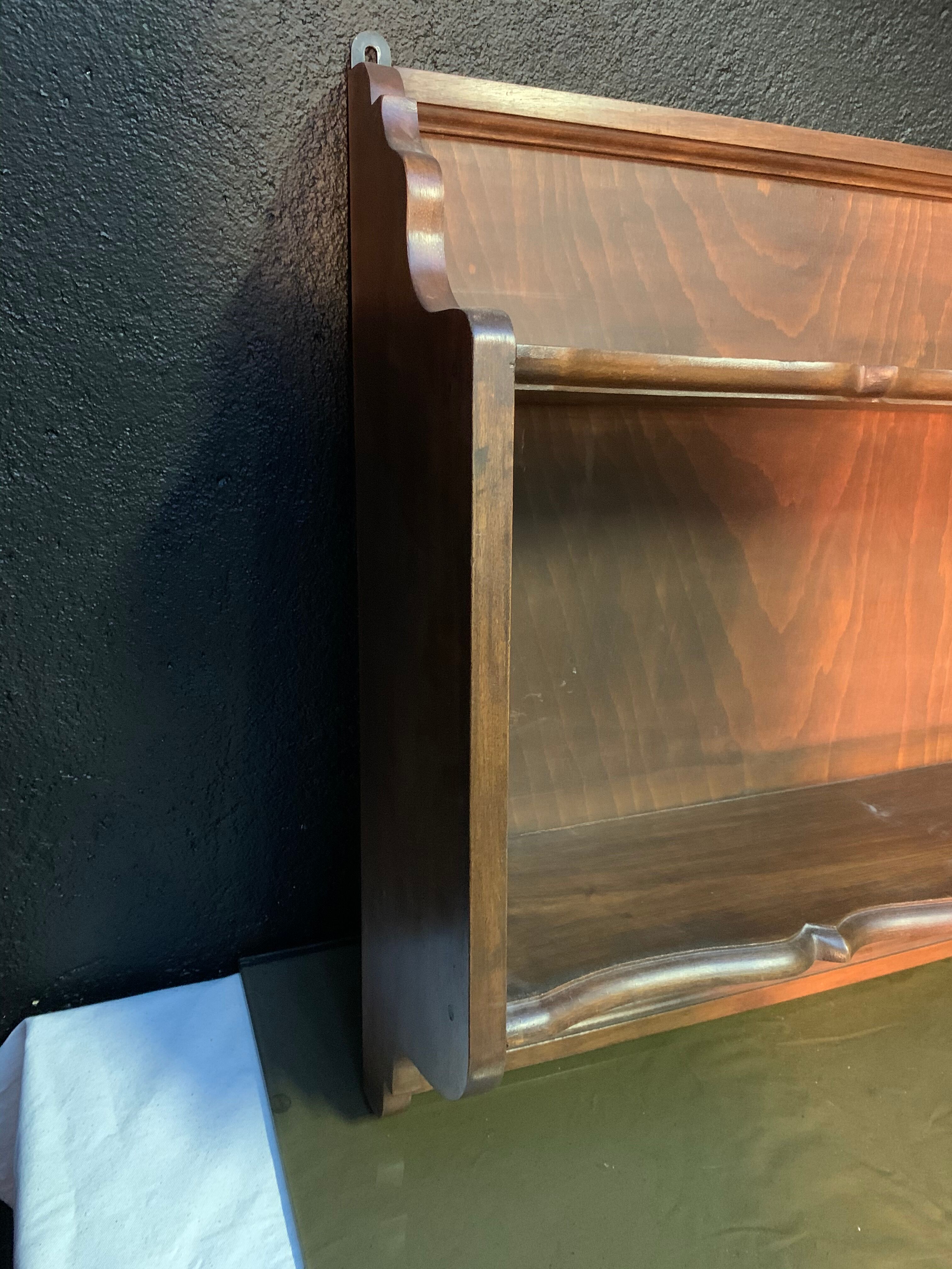 Étagère murale à double plateau en bois