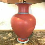 Pair of earthenware lamps with pink and gray patina XX century