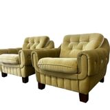 Set of 2 XL vintage single armchairs in space age style.