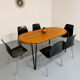 Set of 6 wooden and chrome chairs, Pagholz design from the 80s, vintage Pagwood.