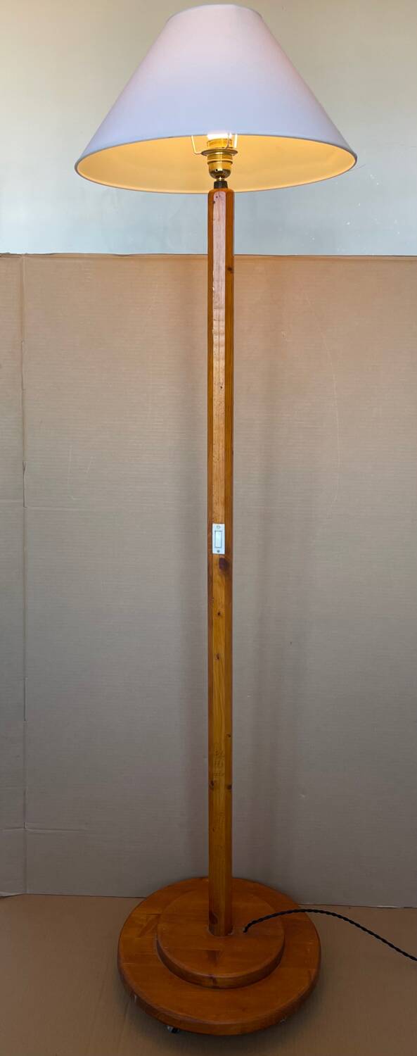 Antique wooden floor lamp
