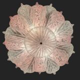 Large Murano Ceiling Lamp in Pink and White Glass, Italy, 1970s