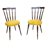 Pair of yellow moumoute chairs