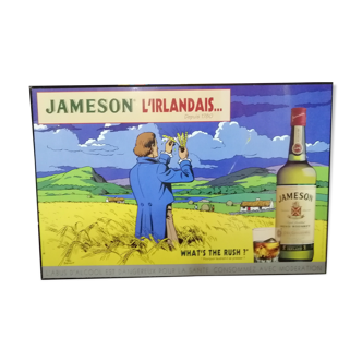 Vintage Jameson Ted Benoit wooden advertising plate