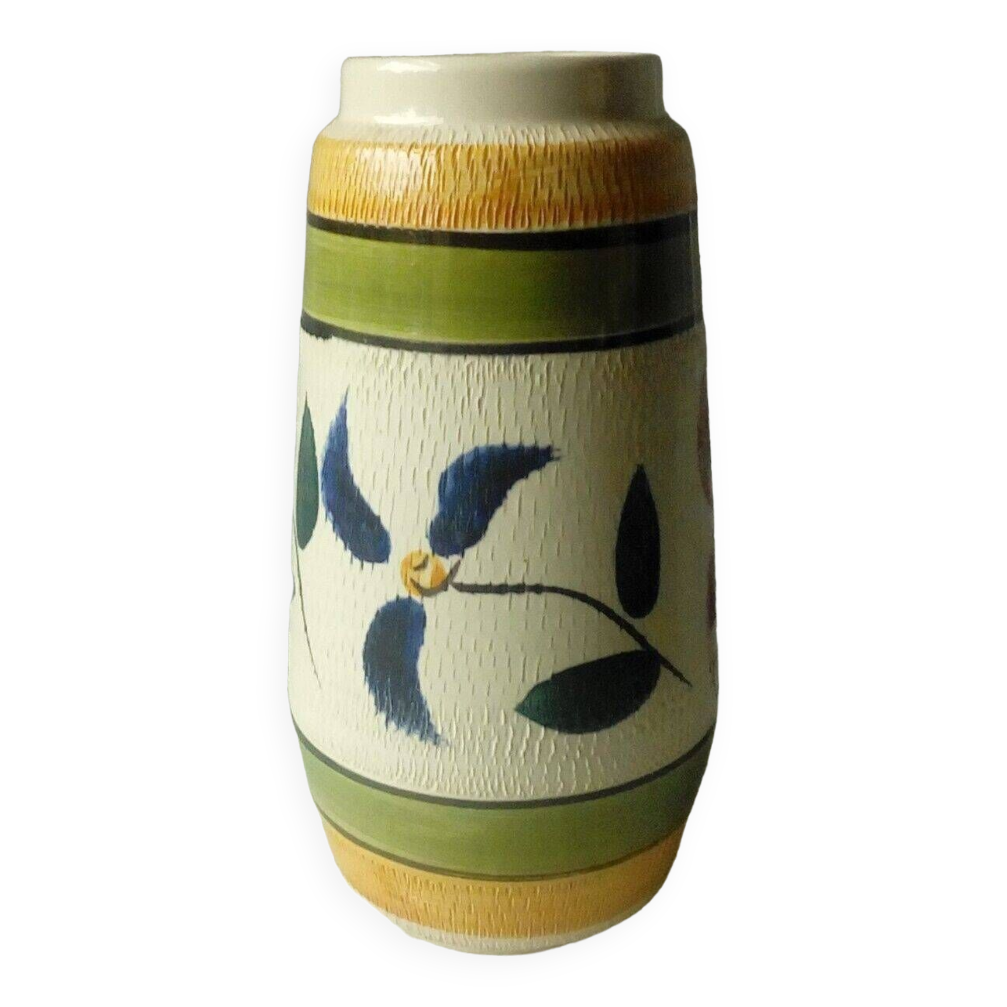 West germany ceramic vase vintage floral decor year 1960