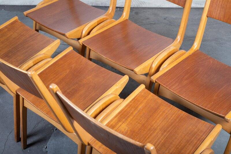 Stackable chairs attributed to Sorø Møbelfabrik, Denmark, 1950s, Set of 6