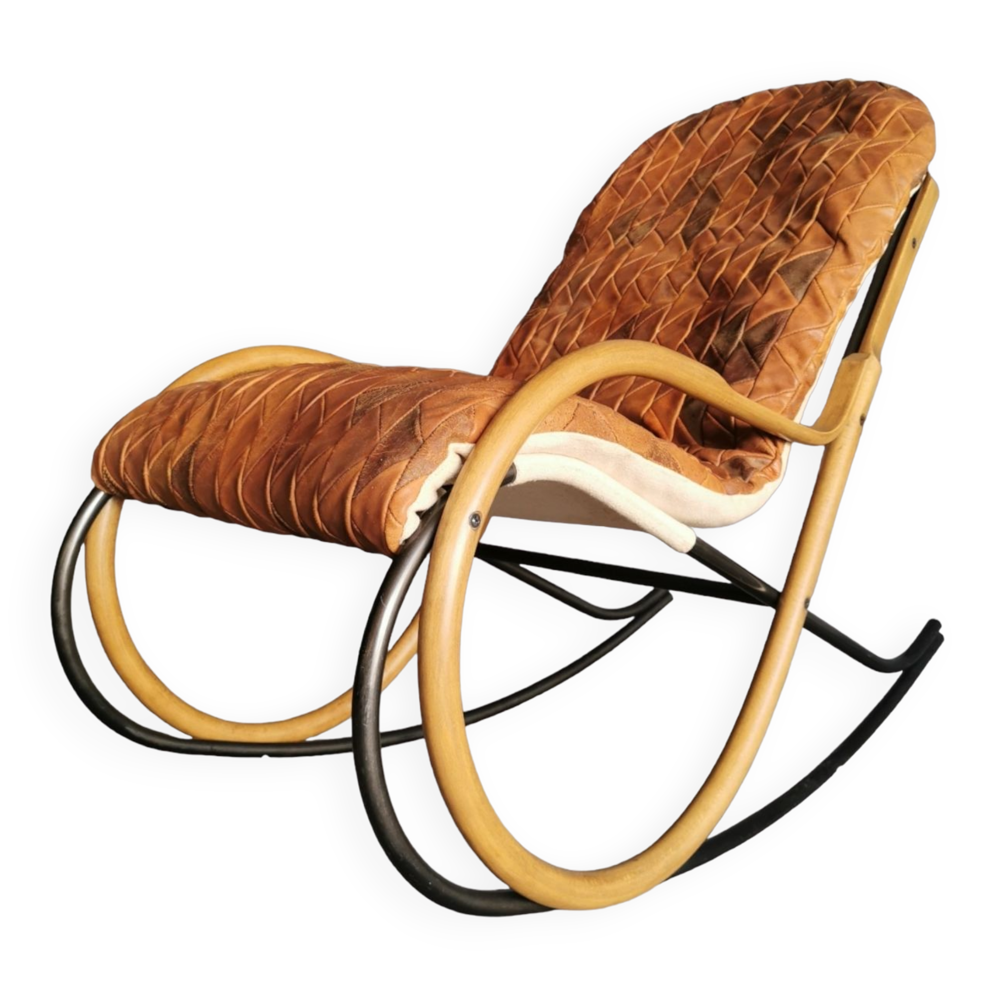 Vintage rocking chair design Paul Tuttle 70's