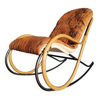 Vintage rocking chair design Paul Tuttle 70's